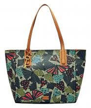 Fossil Schultertasche Emma Tote Grey Multi Schmetterlinge