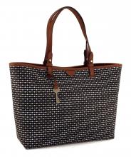 Fossil Shoppertasche Rachel Tote Black Stripe Linien Schwarz