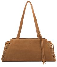 Schultertasche Laced up FredsBruder Veloursleder Desert Brown