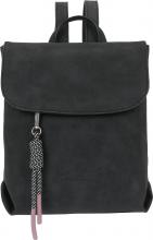 Damenrucksack klein Fritzi aus Preußen Black Kunstleder vegan
