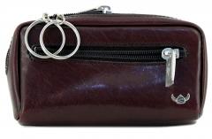 Schlüsseltasche Golden Head Colorado Classic Handgefärbt Bordeaux Rotbraun