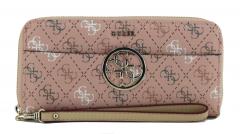 Geldbeutel Guess Kamryn Pink bunt Logodruck Metallemblem