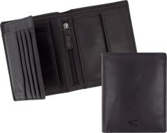 Leder Geldtasche camel active Como Schwarz RFID Handmade Hochformat