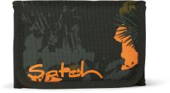 Geldbeutel Satch Wallet Jurassic Jungle dunkelgrün orange klappbar Klett