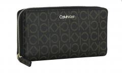 Geldbörse Damen large Calvin Klein ZA Wallet LG Brown Mono Print RFID