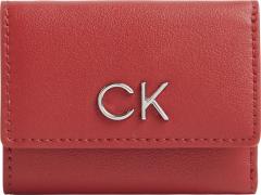 Mini Geldbörse Damen Racing Red Calvin Klein Re-Lock Trifold Rot