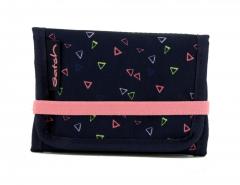 Klappbörse Satch Wallet Funky Friday dunkelblau pink Dreiecke