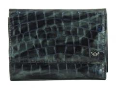 Geldtasche Cayenne Golden Head grau Leder Krokoprägung Lack