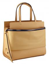 Gianni Chiarini Kurzgrifftasche Aussentasche Leder Bisquit