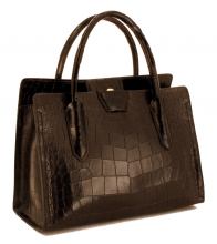 Gianni Chiarini Ledertasche Croco Nero Schwarz