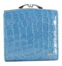 Golden Head Cayenne Bügelbörse Small RFID Azur Blau Lackleder Reptiloptik