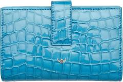 Golden Head Lederbörse mit Riegel Cayenne Azur Blau Krokostyle