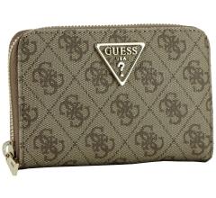 Guess Zipbörse Laurel SLG Latte Logo beige braun 4g Alloverprint