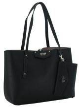 Guess Damenhandtasche Wendetasche Black Eco Brenton Schwarz