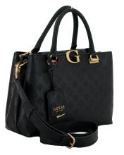 geprägte Kurzgrifftasche schwarz Guess G Vibe Black 4G Peony