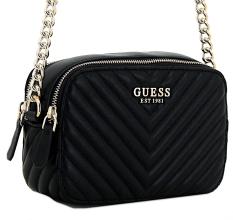 Umhängetasche Steppnähte schwarz Guess Noelle Metallkette