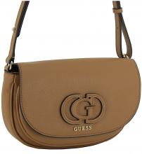 Umhängetasche braun Guess Calebra Überschlag cognacbraun