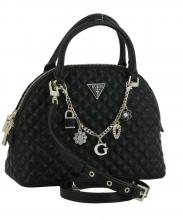 Guess Everlee gesteppte Handtasche Bowling Bag Glitzer Metallkette