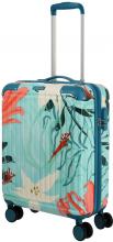 Bordkoffer mit Blumenprint türkis rosa 4w Trolley S 55cm Travelite Cruise 