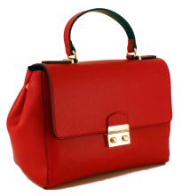 Guess Handtasche Henkel Kunstleder Rot/Gold