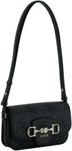 Guess Janie Logo Schultertasche Coal Logo Grau