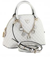 kleine Stepptasche mit Zierkette Guess Everlee Off White warmweiß