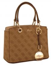 Guess Kurzgrifftasche Jacqui Coal Anhänger gold braun