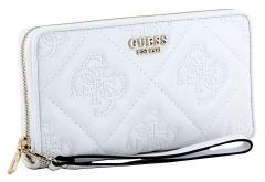 Guess Zipbörse groß Marieke White Logo weiß
