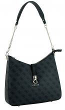 Hobotasche Zamira Coal Logoprint Guess schwarz grau Zierschnalle