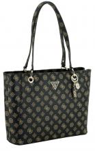 Guess Noelle Mocha Logo dunkelbraun Peonyprint Henkeltasche