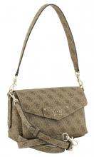 Schultertasche Guess Eco Brenton Latte Logo Beige 