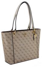Shoppertasche Guess Noelle Logoprint Latte beige braun