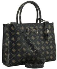 elegante Kurzgrifftasche Satchel Silia Aspresso Logo dunkelbraun