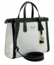 Handtasche Webstoff Guess Jovie Black schwarz beige