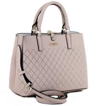 Guess Henkeltasche Amara Cutout Perforierung Bisquit Rosa Weiß 