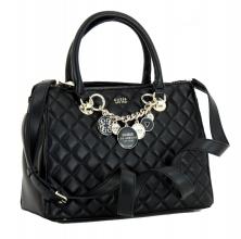 Guess Victoria schwarz Kurzgrifftasche gesteppt Kette