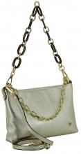 Caleidos Abendtasche metallic Echtleder Italien Kette