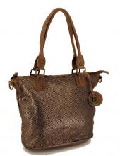 Harbour2nd Shoppertasche m-Athena Leder Zip silver