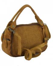 Damenlederhandtasche Mustard Soft Weaving 2 gelb Harbour2nd Julia