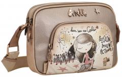 Crossovertasche Hollywood Glitzer beige Metallic Anekke