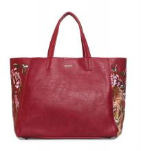 Henkeltasche Desigual Cuenca Rosso bestickt dunkelrot Blumen