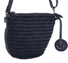 Harbour 2nd Hailey Umhängetasche dunkelblau Flechtfront 