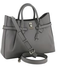 Guess Handtasche Yesba Dark Taupe Zierriemen grau Girlfriend Satchel