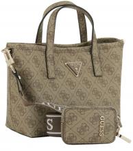 kleine Henkeltasche Guess Latona Mini Tote Set Latte Logo braun 