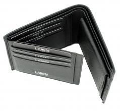 Herrenportemonnaie L.Credi Alfredo schwarz Leder klappbar