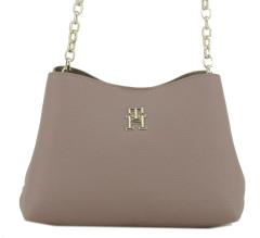 Umhängetasche Kette TH Emblem Crossover Oat Milk beige taupe Tommy Hilfiger