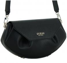 Crossovertasche Saffianooptik schwarz Guess Amorette Überschlag