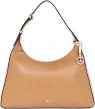 zweifärbige Damen Schultertasche L.Credi Munich Ilma Hobobag Nature Camelbraun Beige
