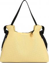 Hobo Tasche Ivett L.Credi Zitronengelb Amarillo Schwarz Cutouts