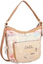 Hobobag Anekke Slow Life Beige Metallicfarbe Buntes Design Metallcharme